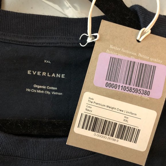 Everlane Mens The Premium-Weight Crew Neck T Shirt Navy Blue XXL - Picture 6 of 8